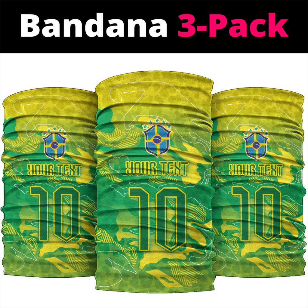 Custom Brazil National Football Neck Gaiter South American Wild Nature Sporty Style - Wonder Print Shop