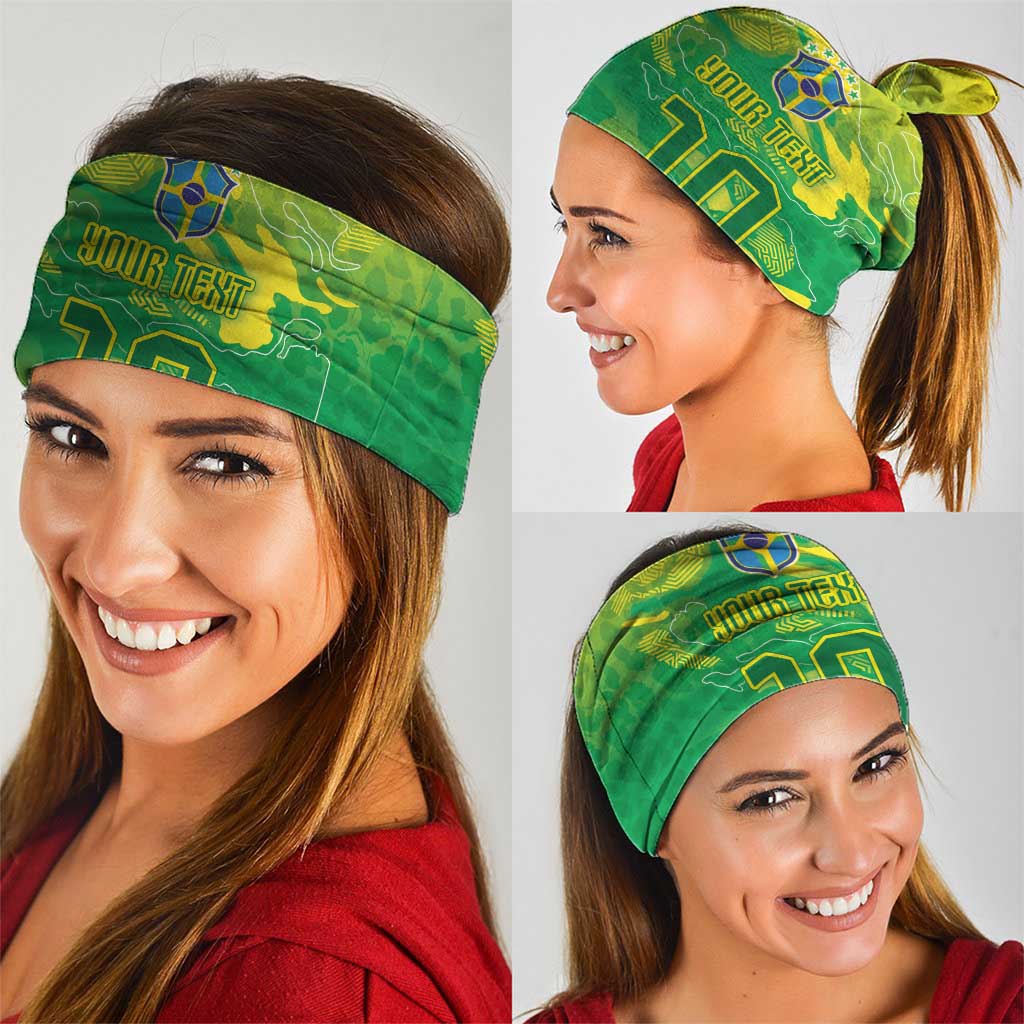 Custom Brazil National Football Neck Gaiter South American Wild Nature Sporty Style - Wonder Print Shop