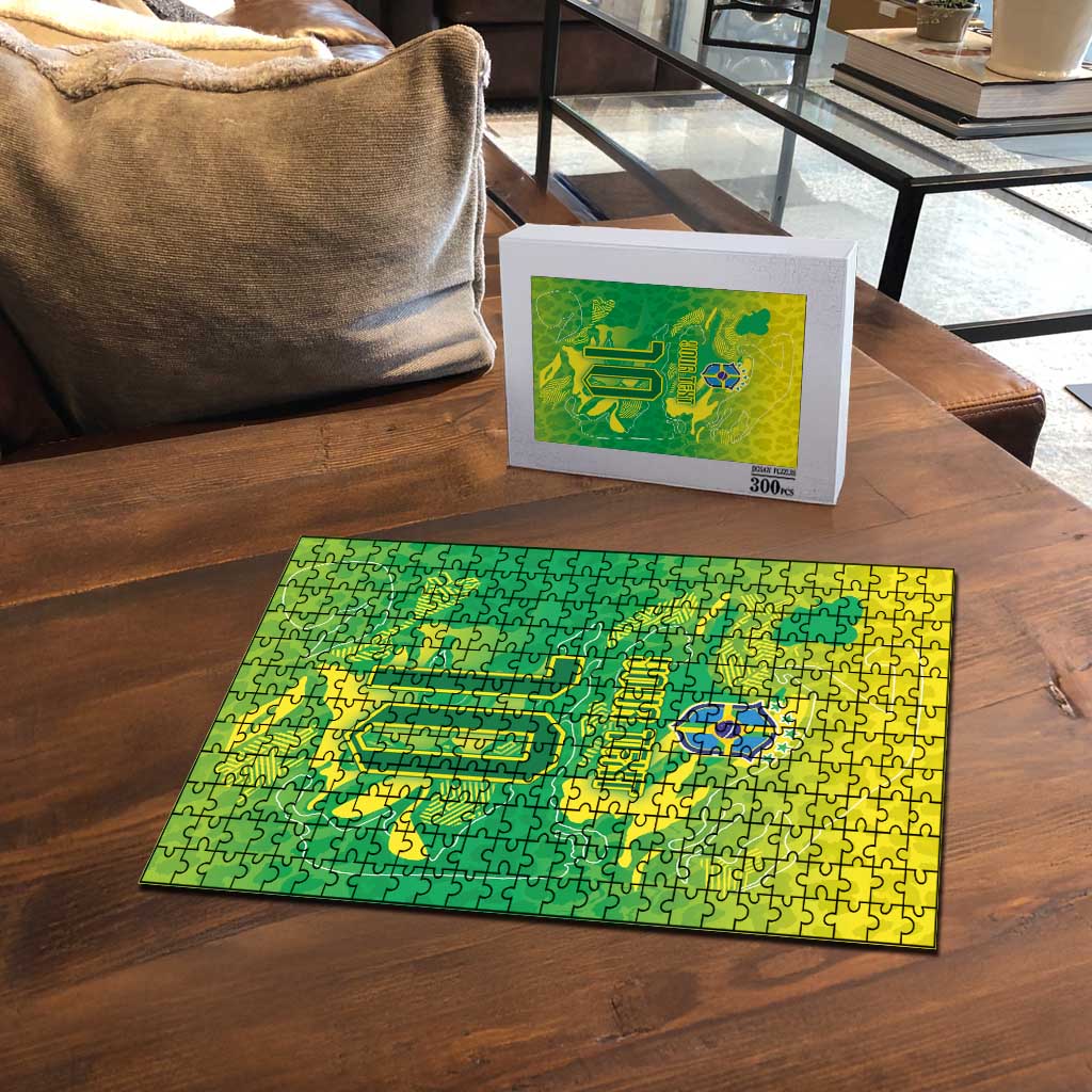 Custom Brazil National Football Puzzle South American Wild Nature Sporty Style - Wonder Print Shop