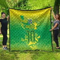 Custom Brazil National Football Quilt South American Wild Nature Sporty Style - Wonder Print Shop