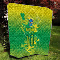 Custom Brazil National Football Quilt South American Wild Nature Sporty Style - Wonder Print Shop