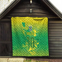 Custom Brazil National Football Quilt South American Wild Nature Sporty Style - Wonder Print Shop