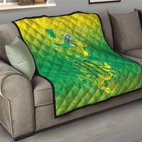 Custom Brazil National Football Quilt South American Wild Nature Sporty Style - Wonder Print Shop