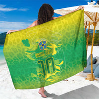 Custom Brazil National Football Sarong South American Wild Nature Sporty Style - Wonder Print Shop