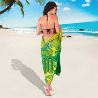 Custom Brazil National Football Sarong South American Wild Nature Sporty Style - Wonder Print Shop