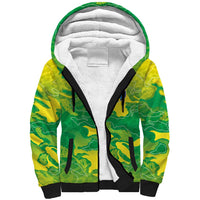 Custom Brazil National Football Sherpa Hoodie South American Wild Nature Sporty Style - Wonder Print Shop