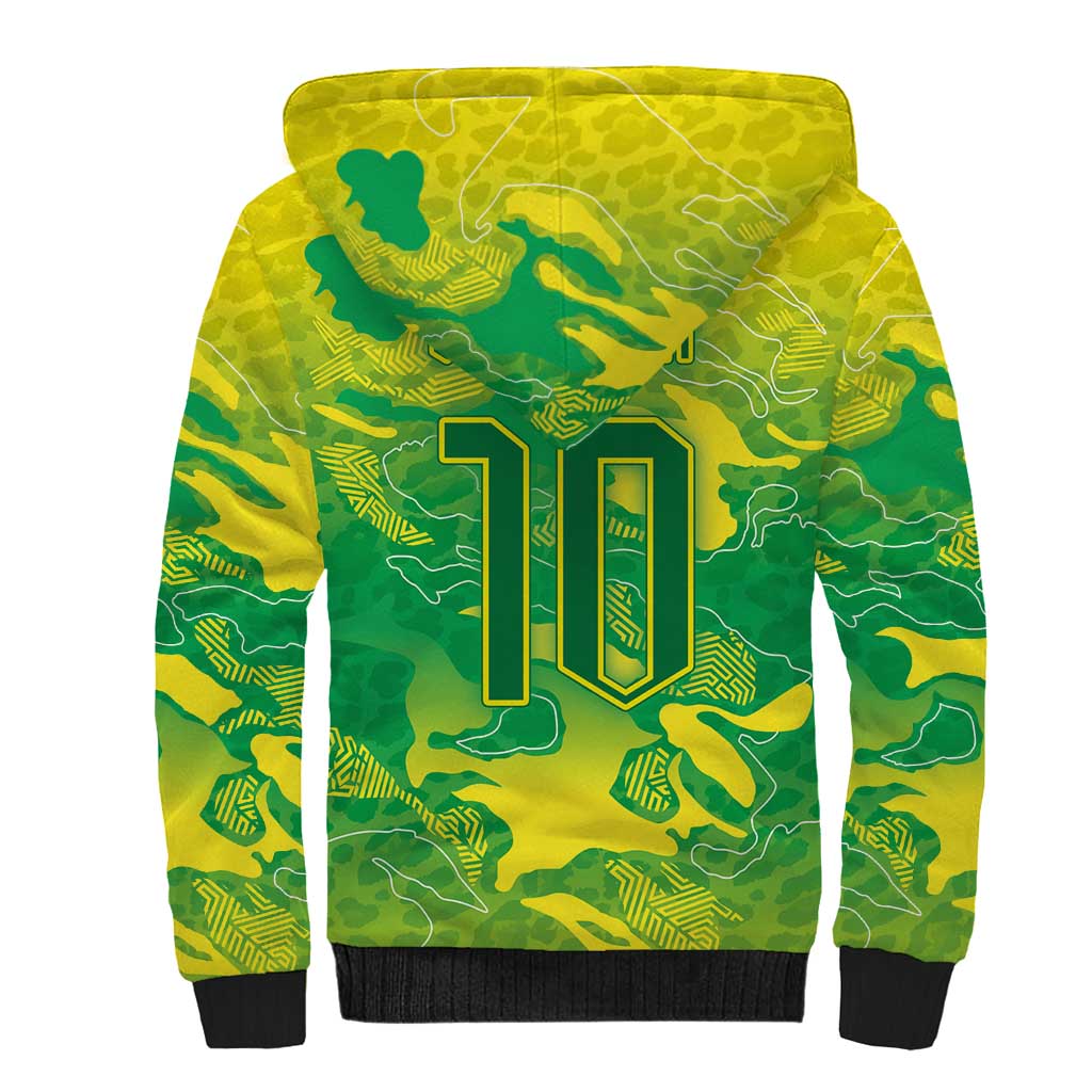 Custom Brazil National Football Sherpa Hoodie South American Wild Nature Sporty Style - Wonder Print Shop