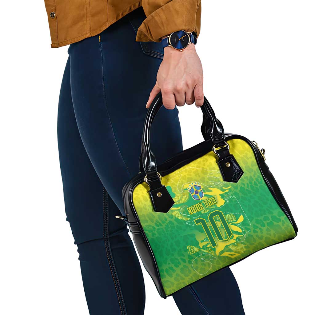 Custom Brazil National Football Shoulder Handbag South American Wild Nature Sporty Style - Wonder Print Shop