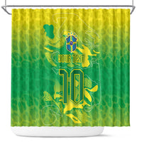 Custom Brazil National Football Shower Curtain South American Wild Nature Sporty Style - Wonder Print Shop