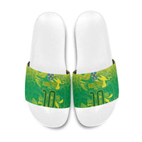 Custom Brazil National Football Slide Sandals South American Wild Nature Sporty Style - Wonder Print Shop