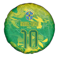 Custom Brazil National Football Spare Tire Cover South American Wild Nature Sporty Style - Wonder Print Shop
