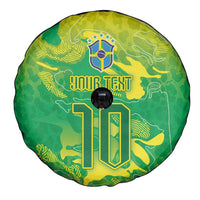 Custom Brazil National Football Spare Tire Cover South American Wild Nature Sporty Style - Wonder Print Shop
