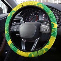 Brazil National Football Steering Wheel Cover South American Wild Nature Sporty Style - Wonder Print Shop