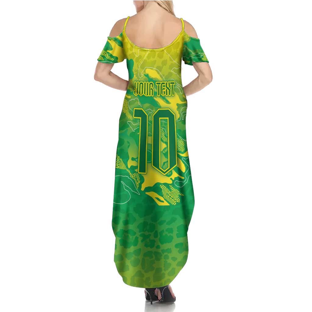 Custom Brazil National Football Summer Maxi Dress South American Wild Nature Sporty Style - Wonder Print Shop