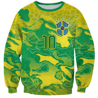 Custom Brazil National Football Sweatshirt South American Wild Nature Sporty Style - Wonder Print Shop
