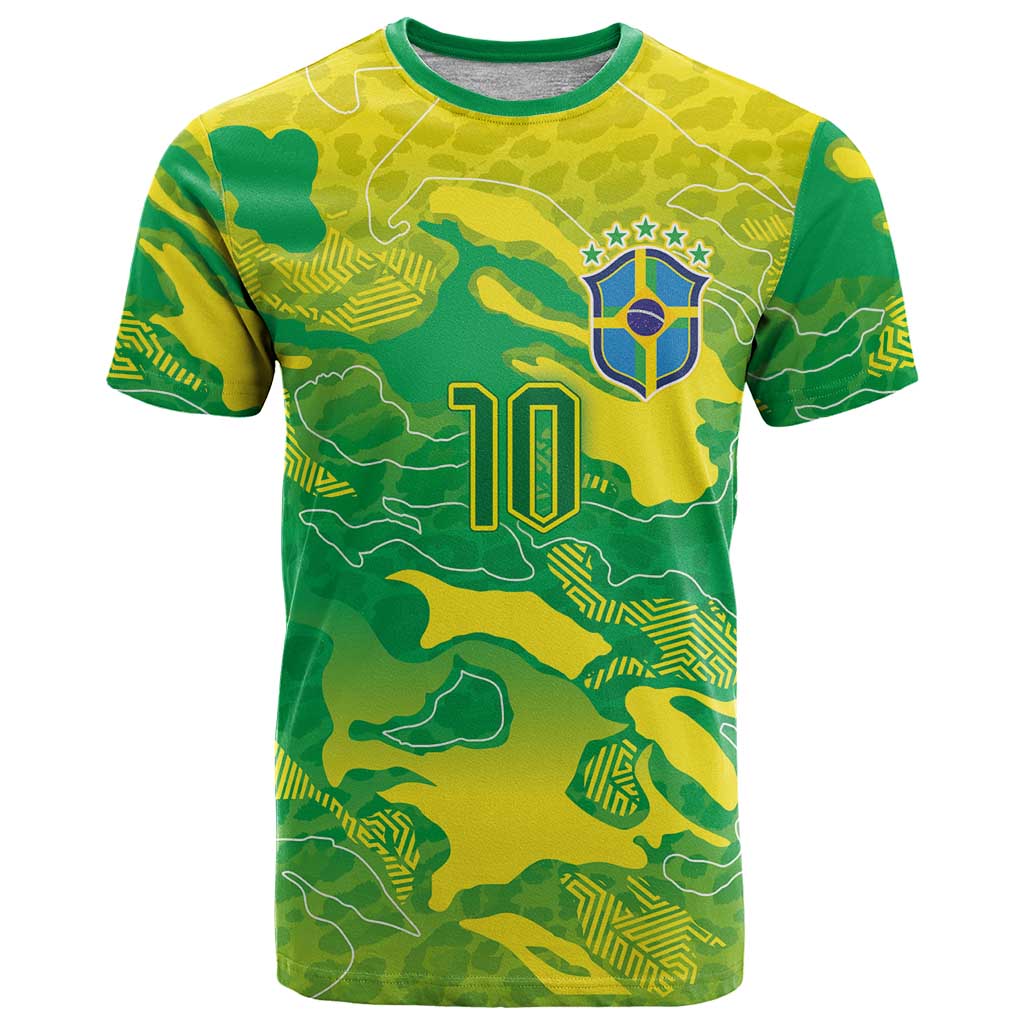 Custom Brazil National Football T Shirt South American Wild Nature Sporty Style - Wonder Print Shop