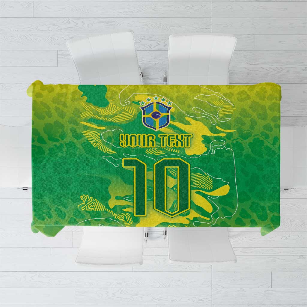Custom Brazil National Football Tablecloth South American Wild Nature Sporty Style - Wonder Print Shop