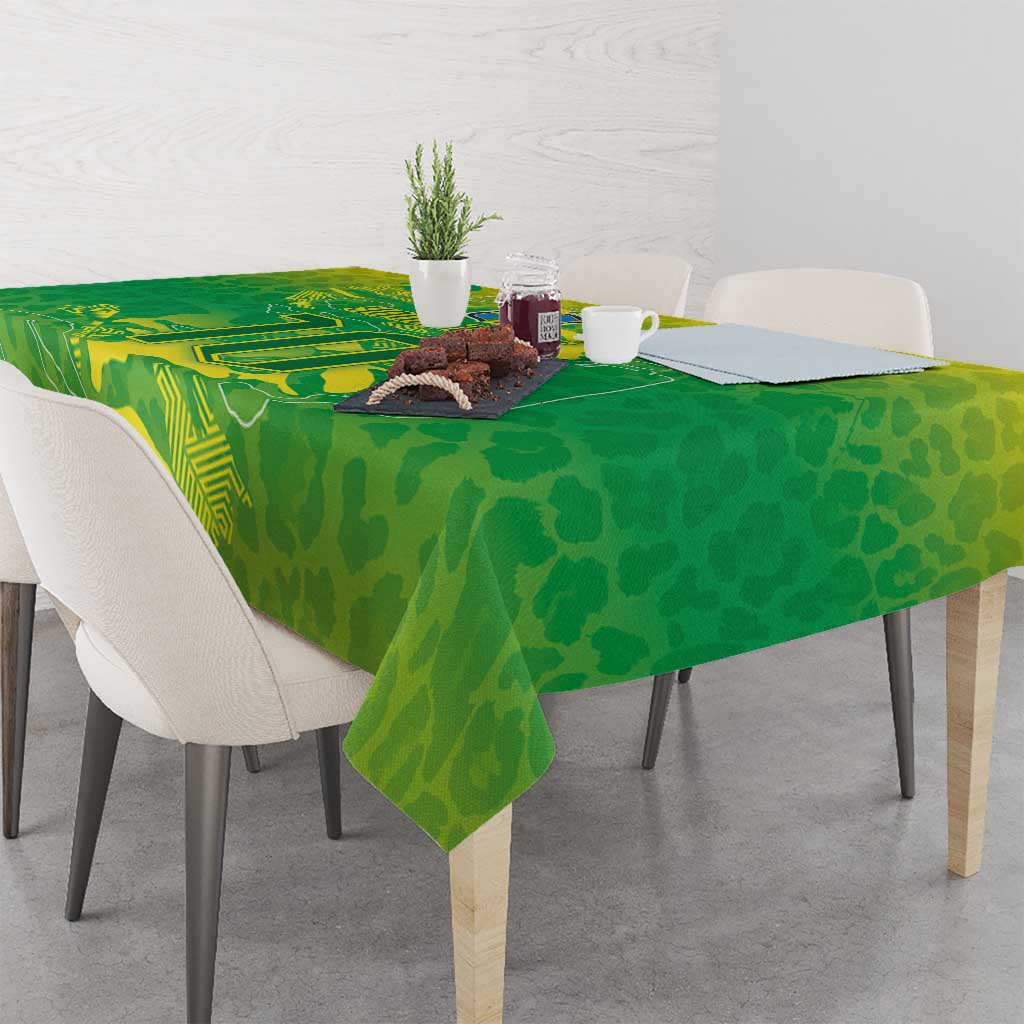 Custom Brazil National Football Tablecloth South American Wild Nature Sporty Style - Wonder Print Shop