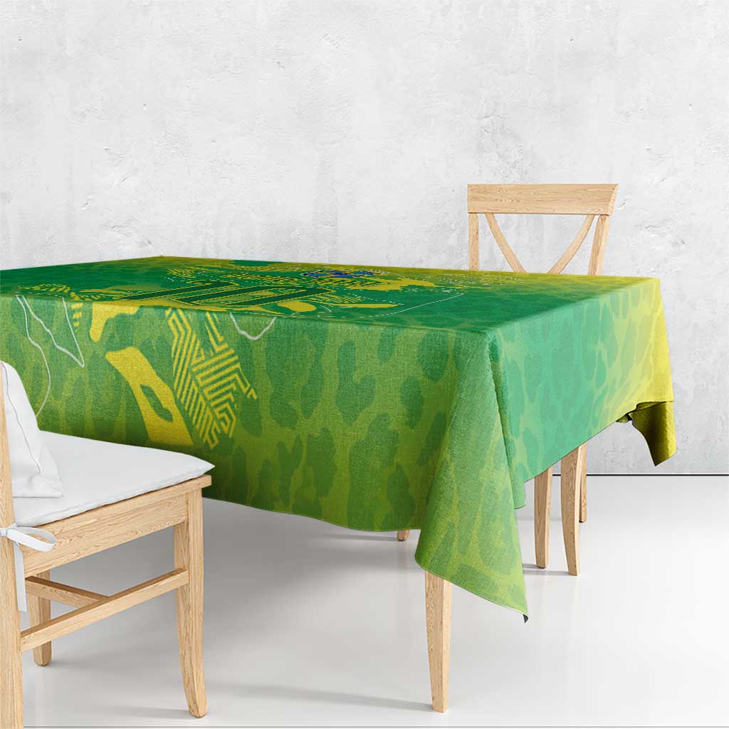 Custom Brazil National Football Tablecloth South American Wild Nature Sporty Style - Wonder Print Shop