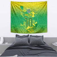 Custom Brazil National Football Tapestry South American Wild Nature Sporty Style - Wonder Print Shop