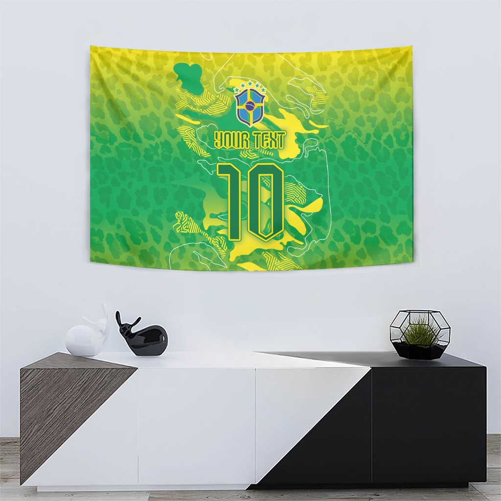 Custom Brazil National Football Tapestry South American Wild Nature Sporty Style - Wonder Print Shop