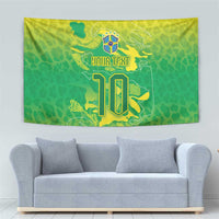 Custom Brazil National Football Tapestry South American Wild Nature Sporty Style - Wonder Print Shop