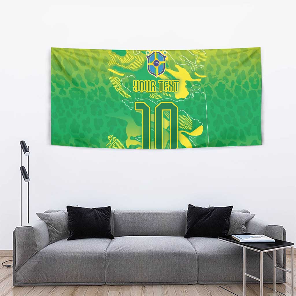 Custom Brazil National Football Tapestry South American Wild Nature Sporty Style - Wonder Print Shop