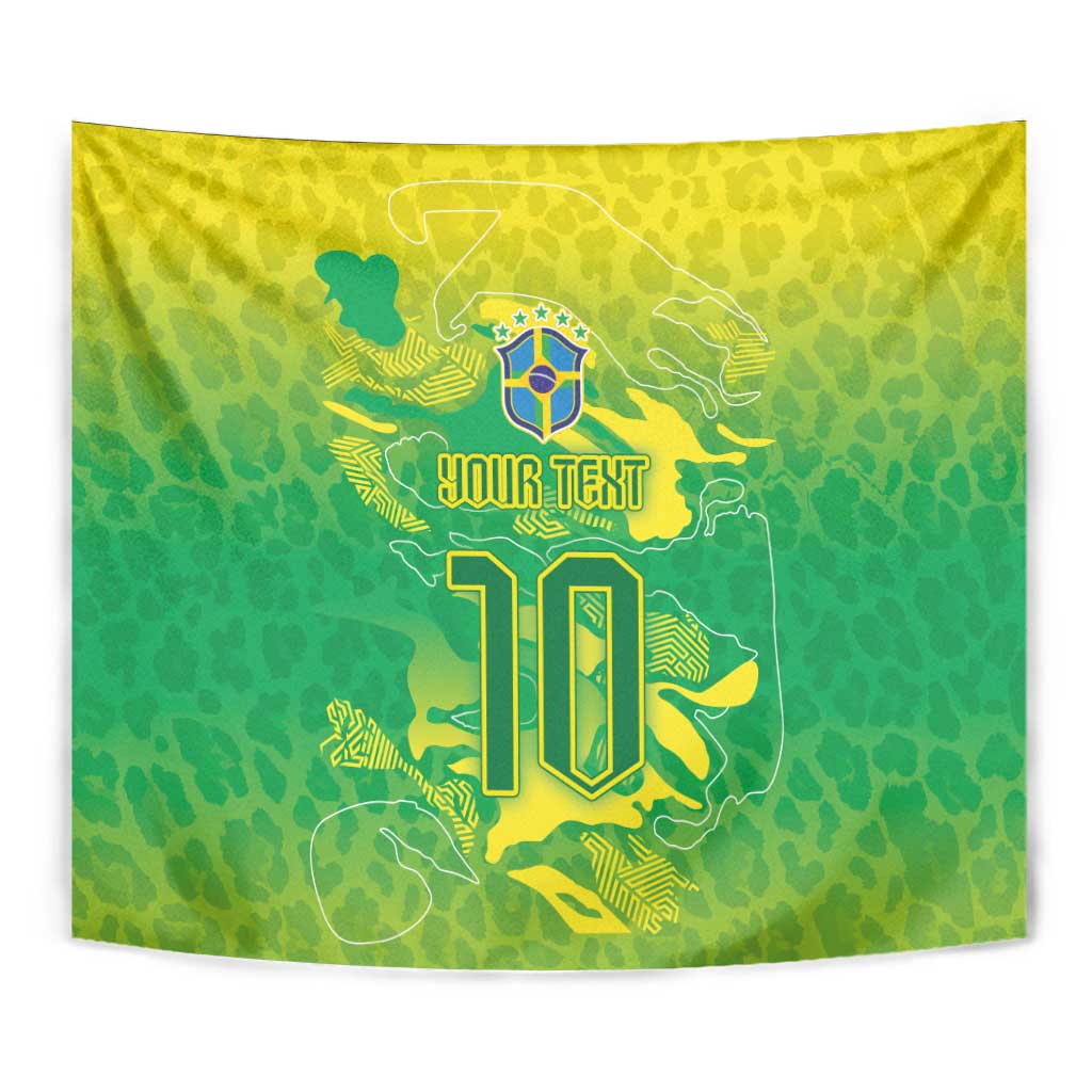 Custom Brazil National Football Tapestry South American Wild Nature Sporty Style - Wonder Print Shop