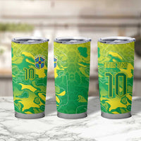 Custom Brazil National Football Tumbler Cup South American Wild Nature Sporty Style - Wonder Print Shop