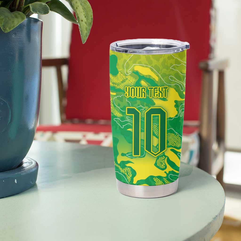Custom Brazil National Football Tumbler Cup South American Wild Nature Sporty Style - Wonder Print Shop