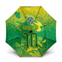 Custom Brazil National Football Umbrella South American Wild Nature Sporty Style - Wonder Print Shop