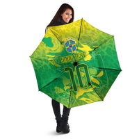 Custom Brazil National Football Umbrella South American Wild Nature Sporty Style - Wonder Print Shop