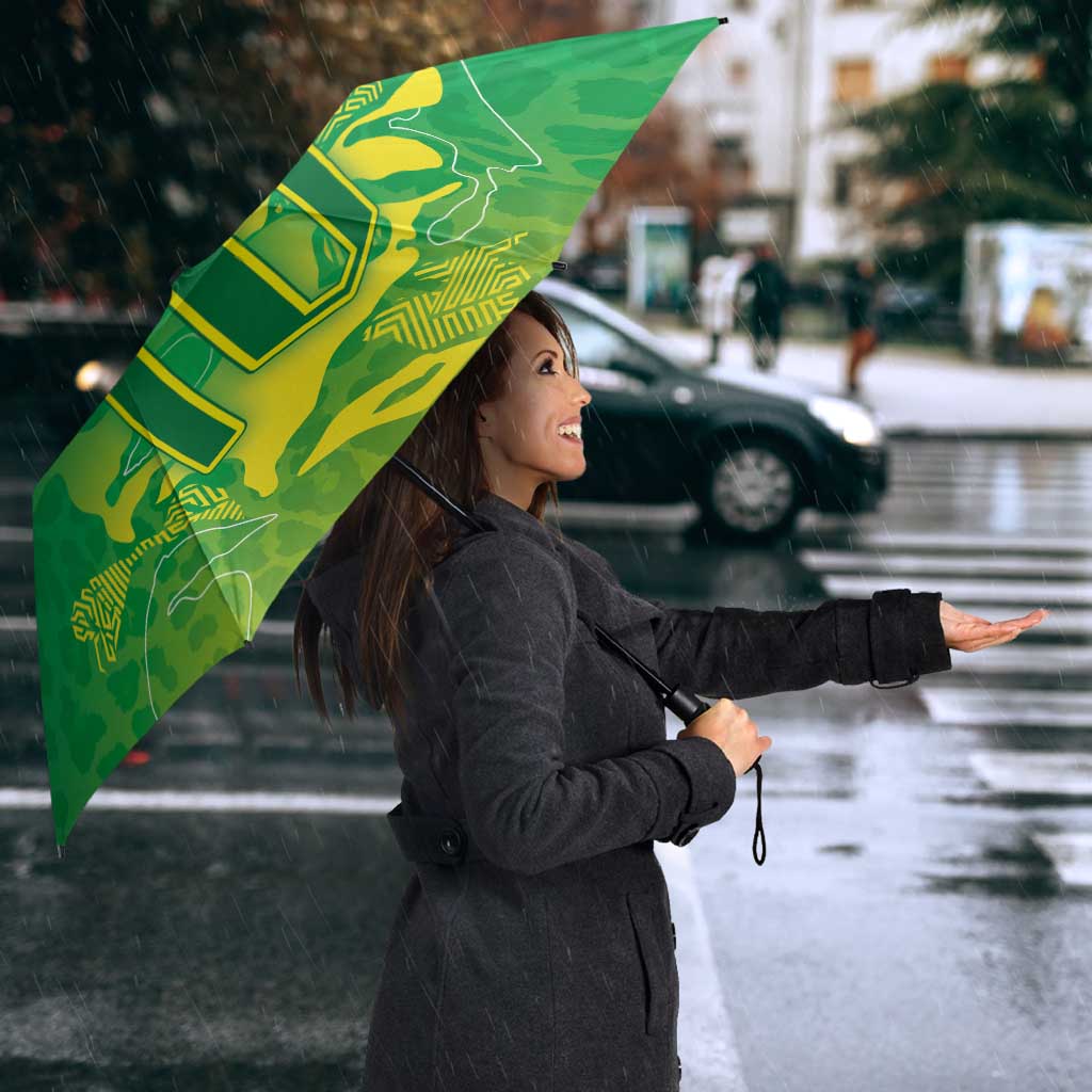 Custom Brazil National Football Umbrella South American Wild Nature Sporty Style - Wonder Print Shop