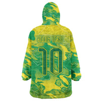 Custom Brazil National Football Wearable Blanket Hoodie South American Wild Nature Sporty Style - Wonder Print Shop