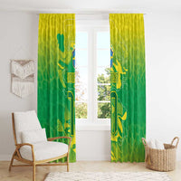 Custom Brazil National Football Window Curtain South American Wild Nature Sporty Style - Wonder Print Shop