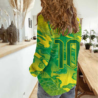 Custom Brazil National Football Women Casual Shirt South American Wild Nature Sporty Style - Wonder Print Shop