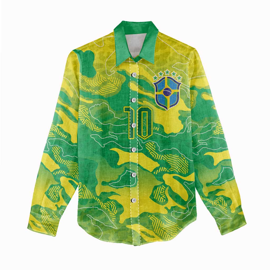 Custom Brazil National Football Women Casual Shirt South American Wild Nature Sporty Style - Wonder Print Shop