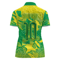 Custom Brazil National Football Women Polo Shirt South American Wild Nature Sporty Style - Wonder Print Shop