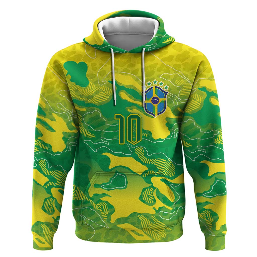 Custom Brazil National Football Zip Hoodie South American Wild Nature Sporty Style - Wonder Print Shop