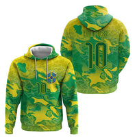 Custom Brazil National Football Zip Hoodie South American Wild Nature Sporty Style - Wonder Print Shop