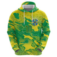 Custom Brazil National Football Zip Hoodie South American Wild Nature Sporty Style - Wonder Print Shop