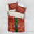 Norwegian Male Bunad Bedding Set with Rosemaling Folk Art Red Color - Wonder Print Shop