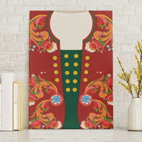 Norwegian Male Bunad Canvas Wall Art with Rosemaling Folk Art Red Color - Wonder Print Shop