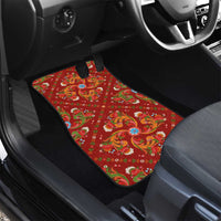 Norwegian Male Bunad Car Mats with Rosemaling Folk Art Red Color - Wonder Print Shop