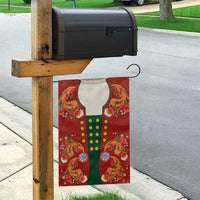 Norwegian Male Bunad Garden Flag with Rosemaling Folk Art Red Color - Wonder Print Shop