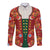 Norwegian Male Bunad Long Sleeve Button Shirt with Rosemaling Folk Art Red Color - Wonder Print Shop