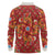 Norwegian Male Bunad Long Sleeve Polo Shirt with Rosemaling Folk Art Red Color - Wonder Print Shop