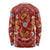 Norwegian Male Bunad Long Sleeve Shirt with Rosemaling Folk Art Red Color - Wonder Print Shop
