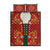 Norwegian Male Bunad Quilt Bed Set with Rosemaling Folk Art Red Color - Wonder Print Shop