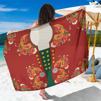 Norwegian Male Bunad Sarong with Rosemaling Folk Art Red Color - Wonder Print Shop
